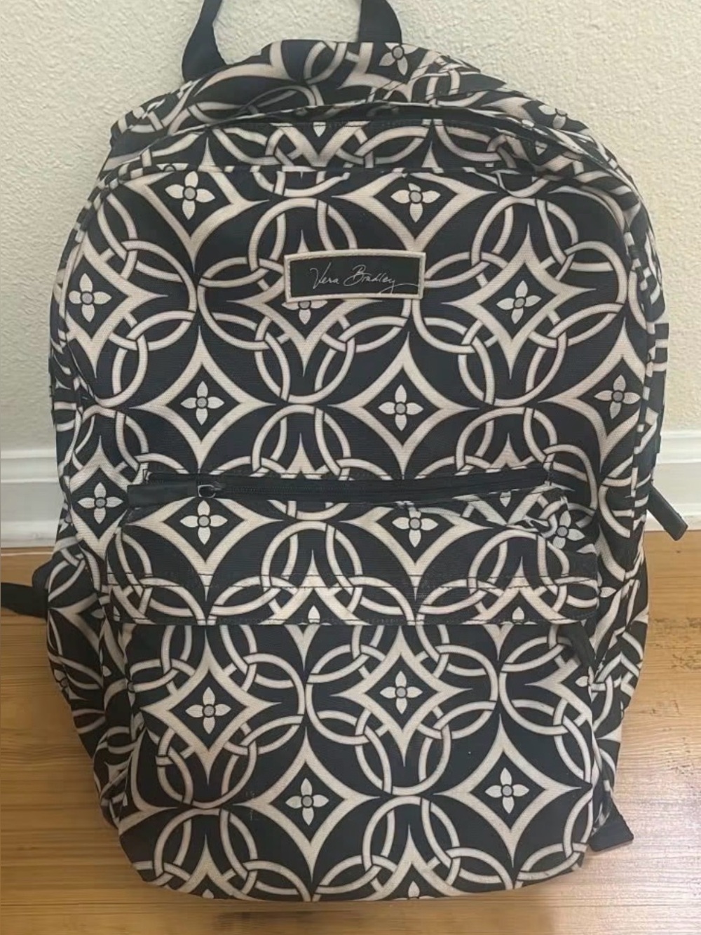 Vera Bradley Black & Cream Geometric Print Backpack